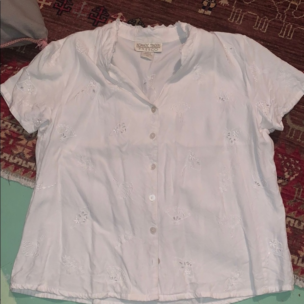 White rayon blouse